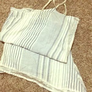 Victoria secret pajama set blue and white